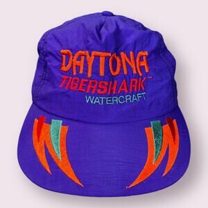 Vintage 80s/90s Daytona Tigershark Watercraft Purple Snapback